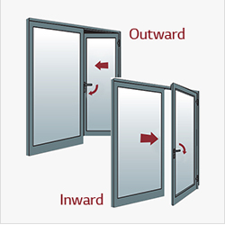 내부 혹은 외부 개폐 Type 이미지